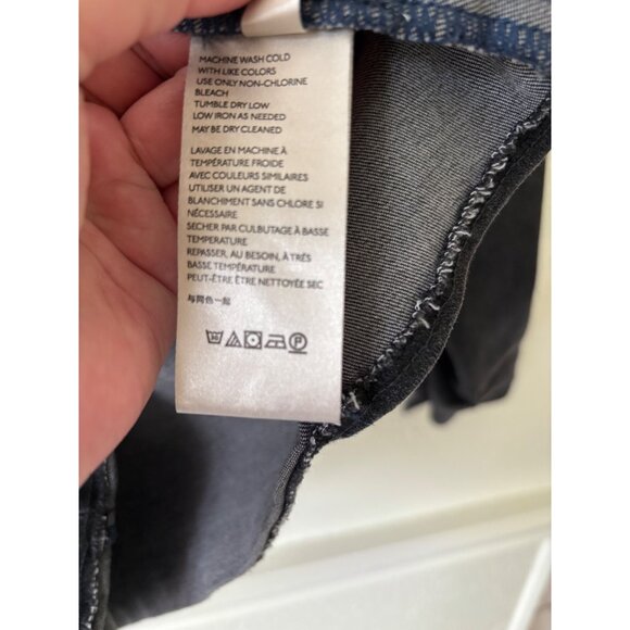 Free People Bo Denim Shirt Dress Midnight Black Button Down Long Sleeve - Picture 11 of 13